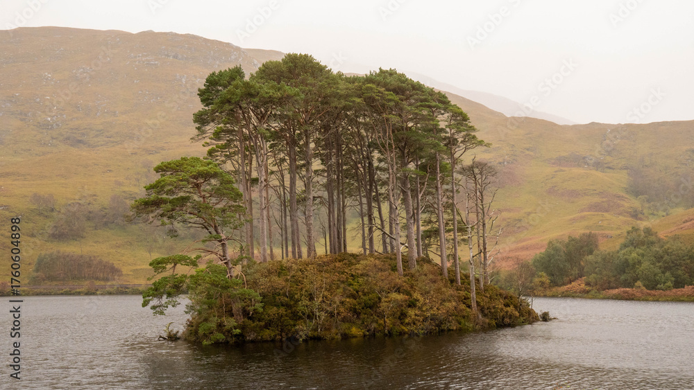 Obraz premium Dumbledore's island, located in the scottish highlands