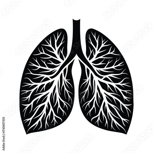 Realistic lungs cross section with botanical
