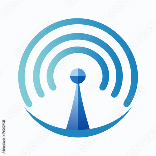 Blue Wi-Fi Signal Icon Illustration Representing Wireless Network Connectivity