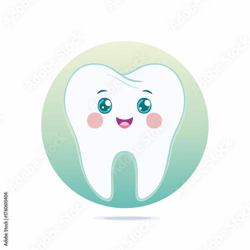 Cute tooth character for dental healthcare promotion and children's dentistry services