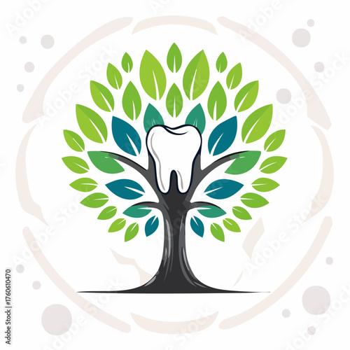 Dental care tree logo: Promoting natural oral health and ecological awareness