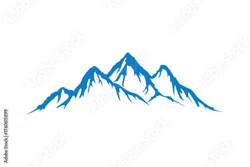 mountain landscape vector file on isolated white background