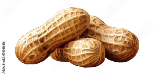 Cluster of peanuts on transparent background