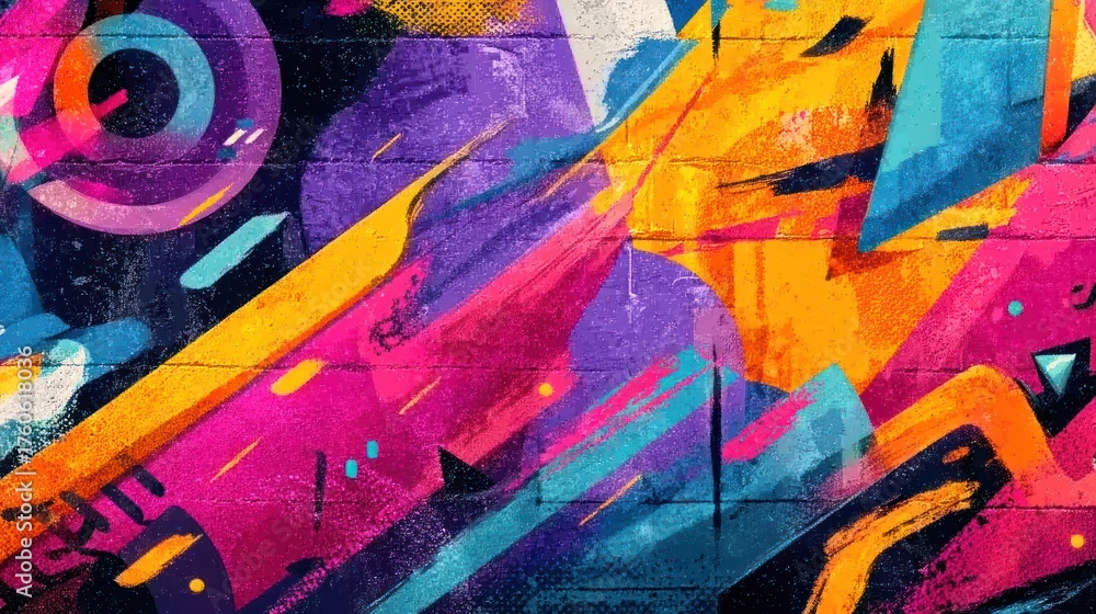 Fototapeta premium Abstract graffiti art vibrant colorful design