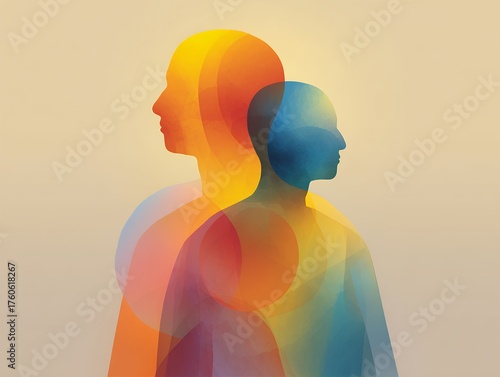 abstract colorful silhouettes of people