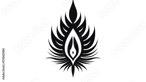 AI Image A menacing symmetrical silhouette looms from the darkness, glowing eyes pierce the