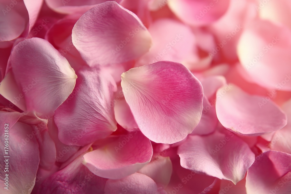 Fototapeta premium Delicate Pink Rose Petals Create a Soft and Serene Atmosphere in a Close-Up View