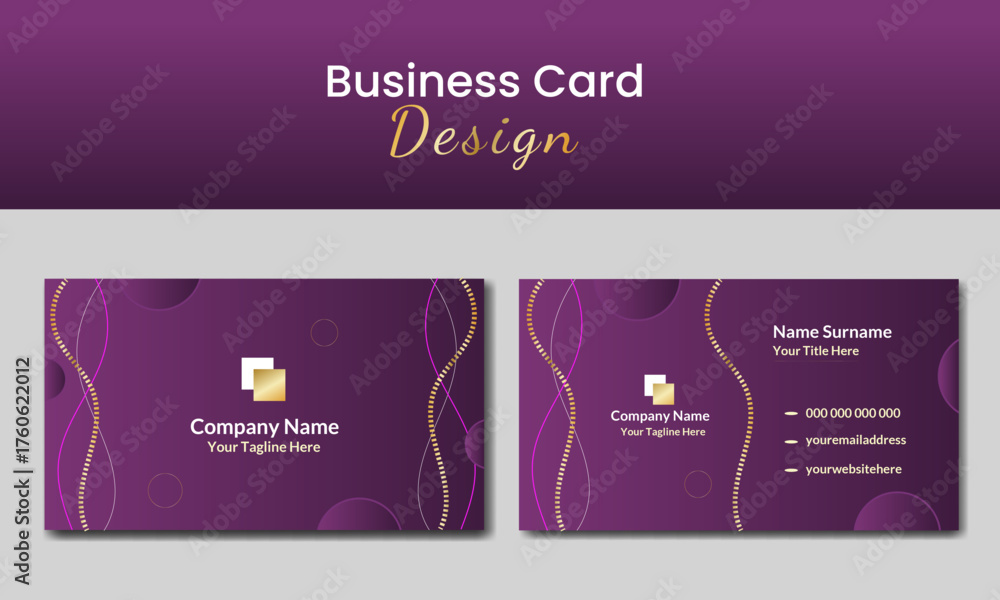 Naklejka premium Modern business card design template with a simple design.