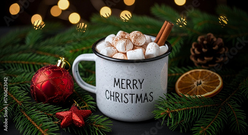 クリスマスにホットココアを飲む