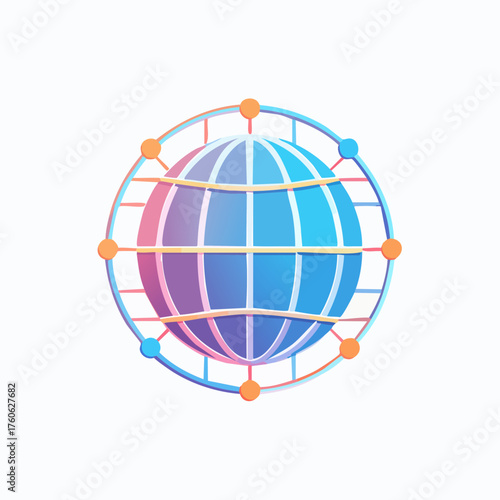 Abstract Globe Network Connection Technology Concept.