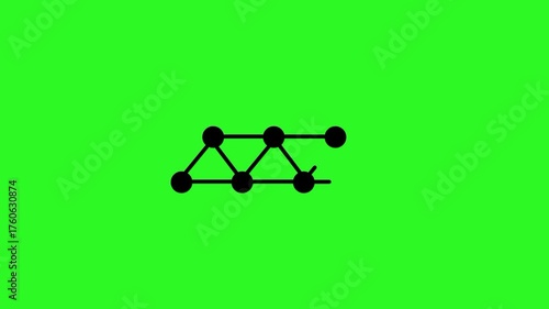 Animated Bridge Connection Icon — Symbol of Link, Communication, and Network Connectivity (Footage · Video · Motion)
