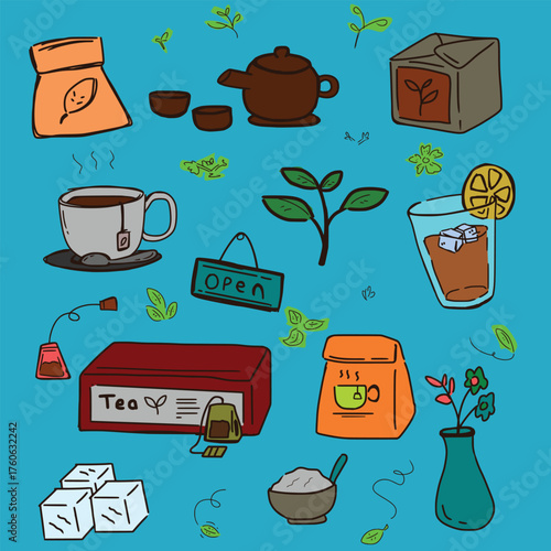 seamless pattern with coffee and tea