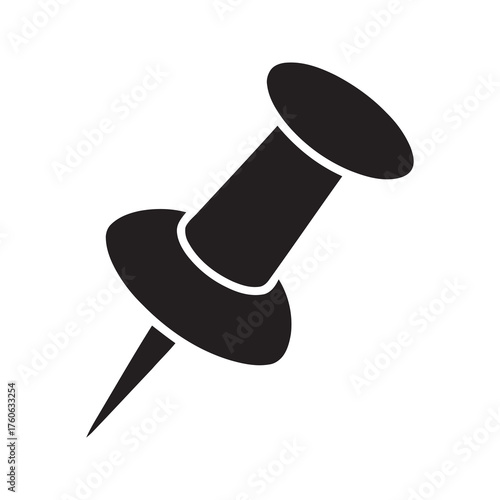 Thumbtack push pin icon for marking a location on a map attaching a note to a board or setting a reminder