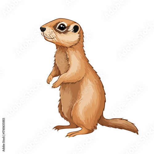 Ein niedlicher Präriehund steht aufrecht auf den Hinterpfoten,