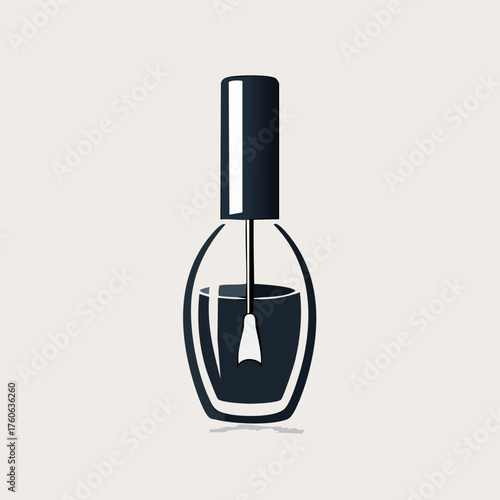 Elegant nail polish bottle illustration on a light background.
