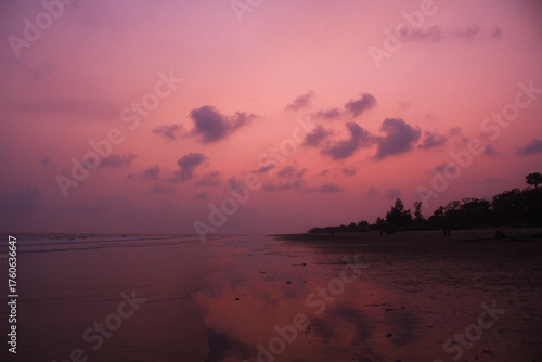 sunset on the beach