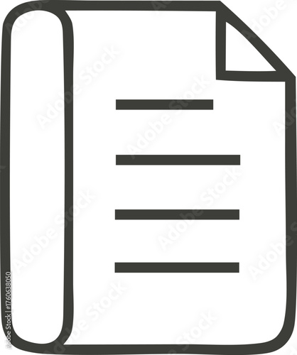 Hand drawn document icon isolated on white background