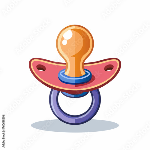 Baby Pacifier Soother Nipple Teether Cartoon Illustration.