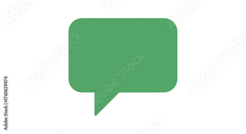 Green speech bubble icon on white background