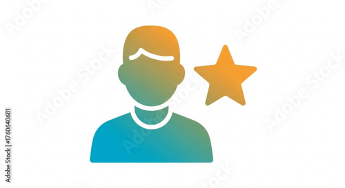 User icon with star, talent management concept a simple and modern design for human resources and business themes
