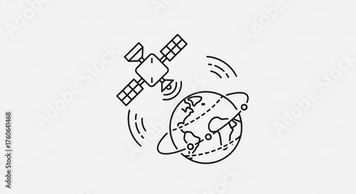Satellite orbiting earth satellite orbiting the earth satellite orbiting a planet satellite orbiting the world