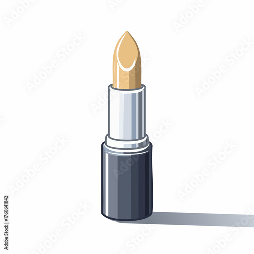 Cosmetic lipstick product isolated on white background, beauty concept.