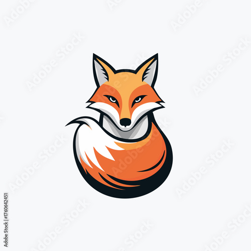 Stylized Fox Logo Design.