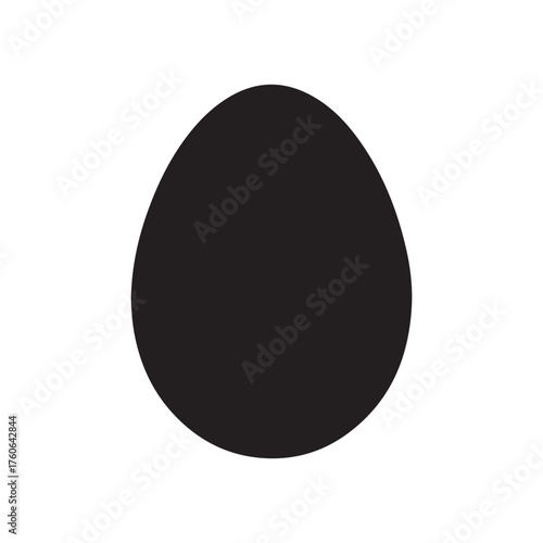 One ostrich egg silhouette vector flat illustration design