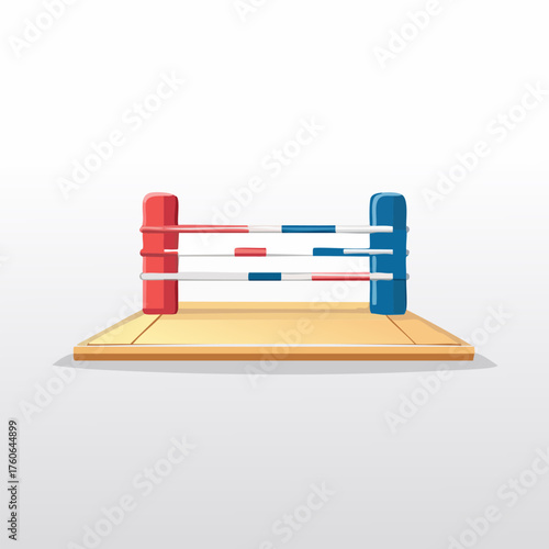 Boxing Ring Illustration - A Detailed and Colorful Representation.