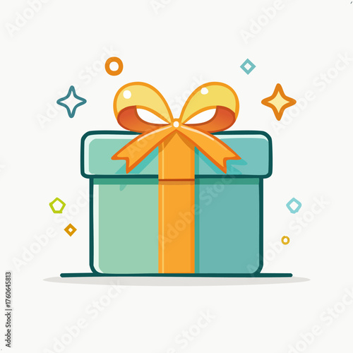 Gift Box with Ribbon and Bow.