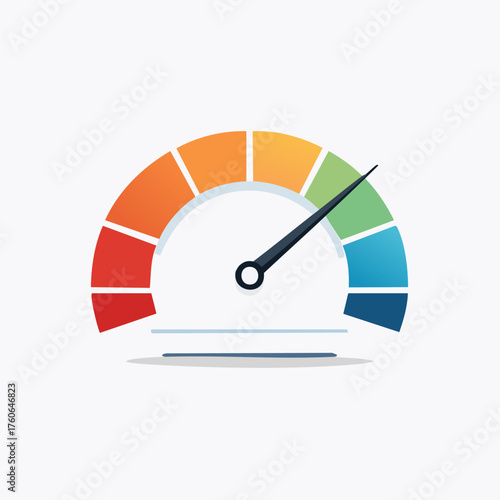 Speedometer Gauge Indicating Performance Level.