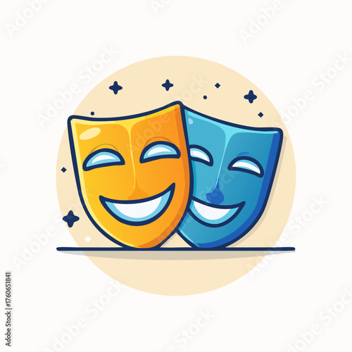 Comedy and Tragedy Masks - Theatrical Symbolism.