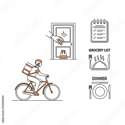 Grocery delivery concept with contactless payment