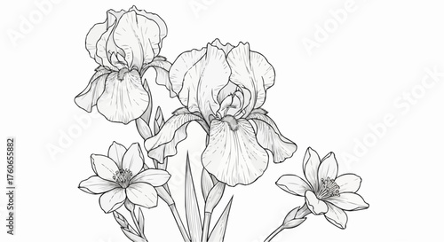 hand drawn orchid
