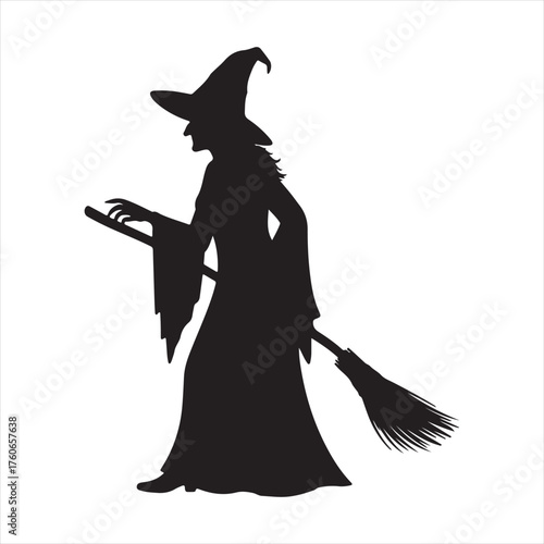 Witch Silhouette Vector Illustration