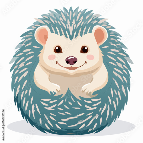 Europäischer Igel ist zu einer schützenden Kugel zusammengerollt