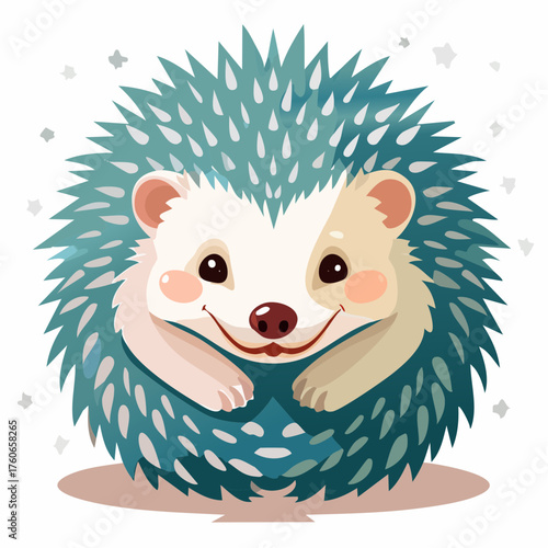 Europäischer Igel ist zu einer schützenden Kugel zusammengerollt