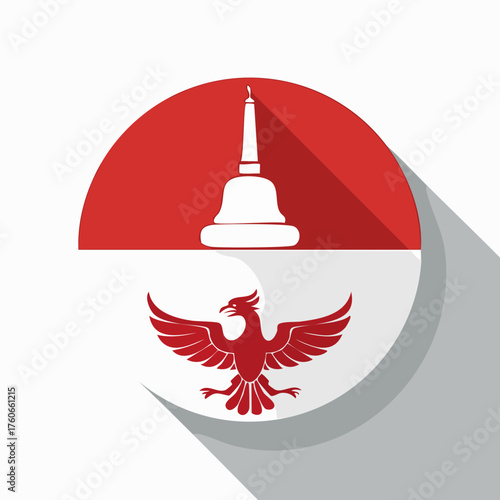 Indonesian Symbolism Garuda Pancasila and Bell Icon.