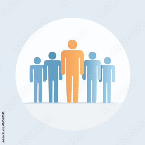 Leadership and Teamwork - An Illustration of a Prominent Leader Guiding a Group of Individuals.