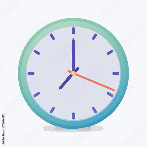 Minimalist Analog Clock Displaying Time on a White Background.
