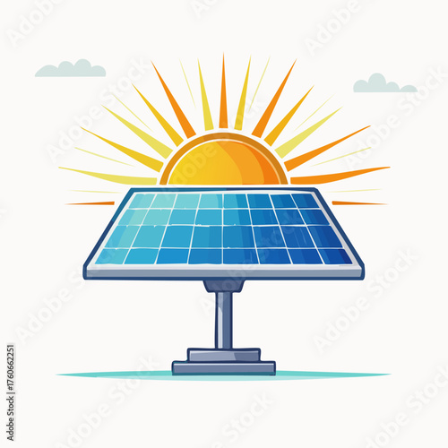 Solar Panel Capturing Sunlight Energy for Sustainable Power Generation.