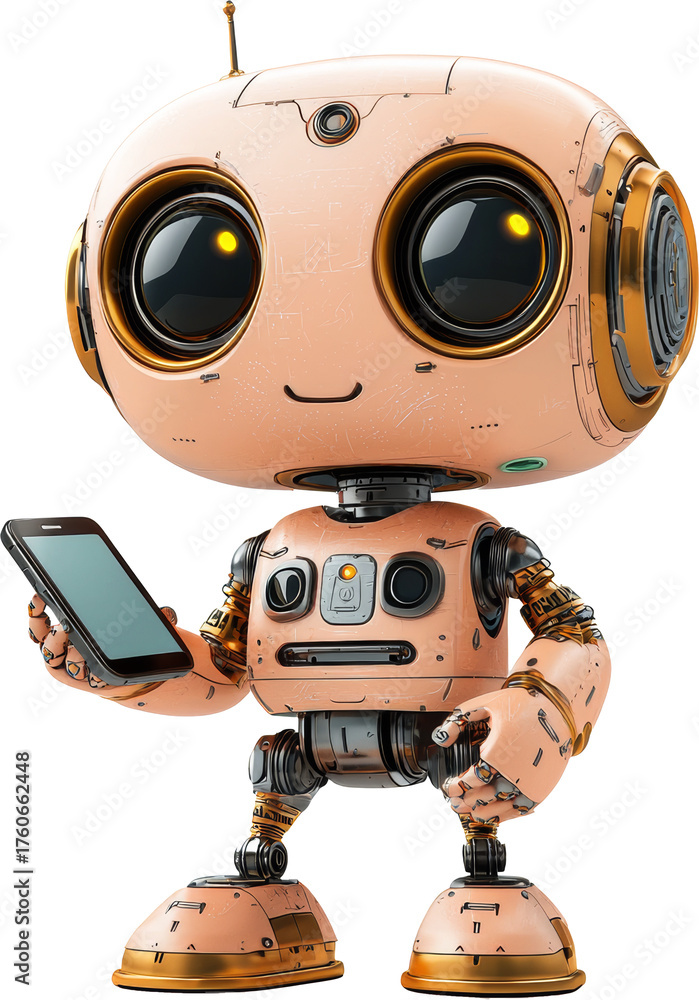 Fototapeta premium robot using phone