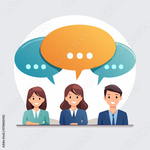 Team members discussing ideas and sharing thoughts in a meeting.