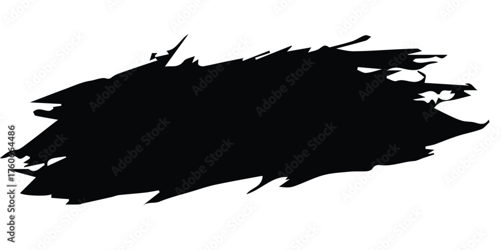 Naklejka premium Abstract Black Grunge Brush Stroke on White Background Vector, vector illustration