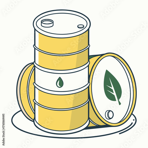 Oil Barrel with Eco-Friendly Label – Yellow Brand

