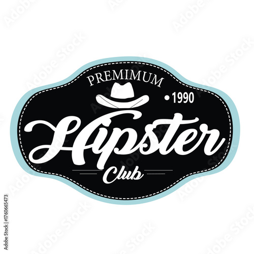Vintage retro logo design or rubber stamp of premium hipster club