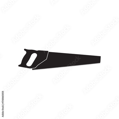 Hand saw silhouette vector flat illustration design