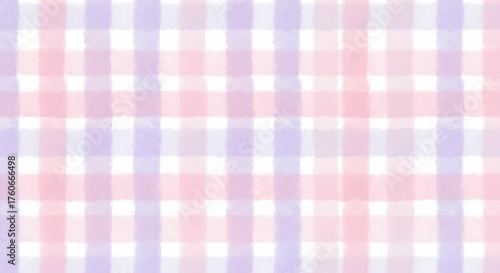 Wallpaper Mural Pastel Gingham Pattern: Soft Pink and Lavender Stripes on White Background Torontodigital.ca