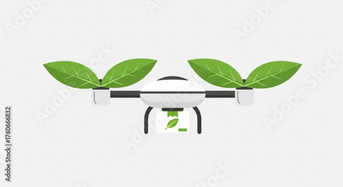 Ecofriendly drone with leaf propellers, promoting sustainable technology and environmental conservation