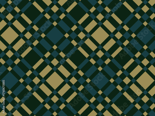 A diagonally arranged tartan check pattern featuring a balanced and symmetrical design. Ideal for geometric backgrounds, fabric textures, decorative prints, or stylish modern compositions.